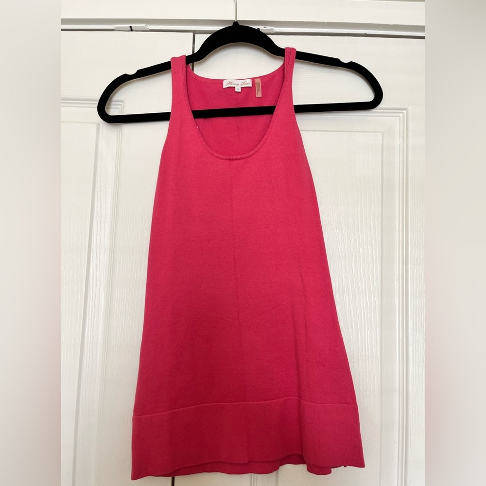 Minnie Rose Vintage Jersey Tank Top in Watermelon Pink size S